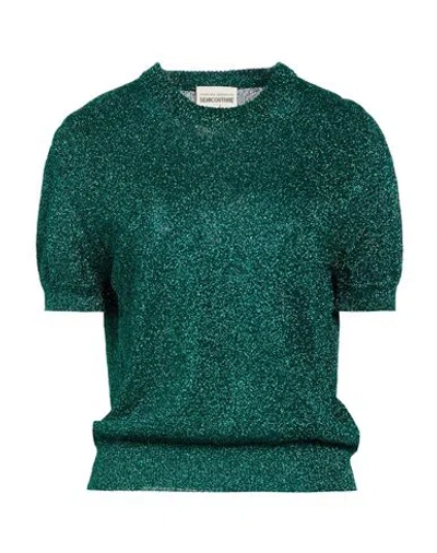 Semicouture Woman Sweater Emerald Green Size M Polyester, Polyamide