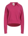 Semicouture Woman Sweater Fuchsia Size L Wool, Polyamide In Pink