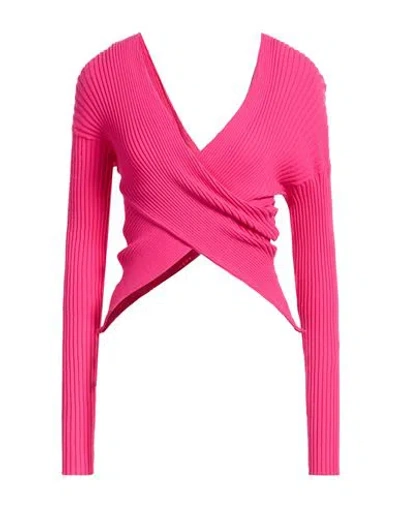 Semicouture Woman Sweater Fuchsia Size M Viscose, Polyester In Pink