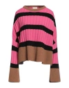 Semicouture Woman Sweater Fuchsia Size S Wool, Polyamide In Pink