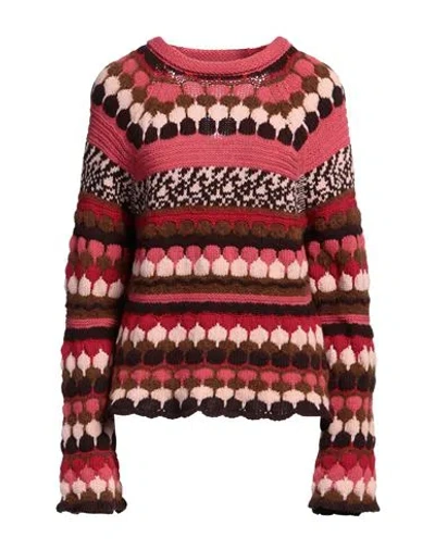 Semicouture Woman Sweater Garnet Size M Wool, Polyamide, Polyester, Alpaca Wool In Red