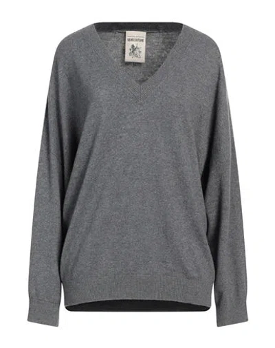 Semicouture Woman Sweater Grey Size M Cashmere, Polyamide In Gray