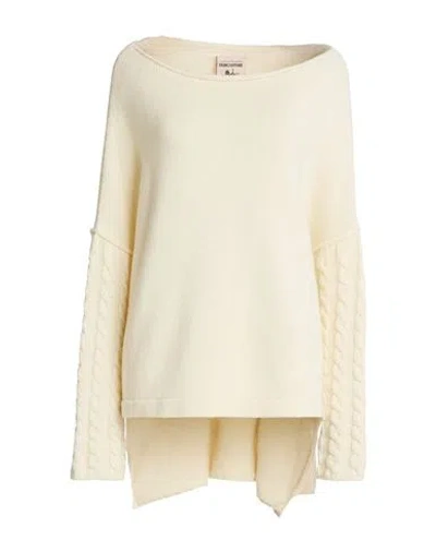 Semicouture Woman Sweater Ivory Size L Wool, Polyamide In Neutral