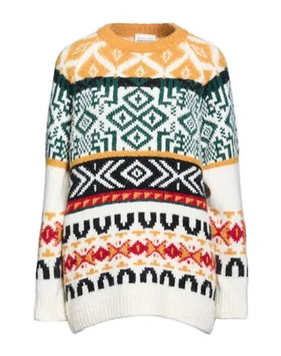 Semicouture Woman Sweater Ivory Size M Polyester, Alpaca Wool, Polyamide, Wool In Multi