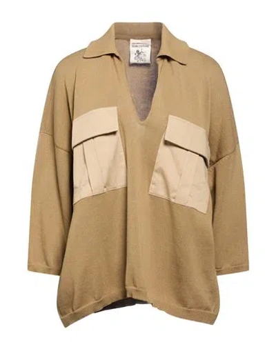 Semicouture Woman Sweater Khaki Size S Cotton In Neutral
