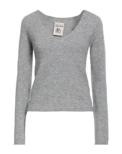 Semicouture Woman Sweater Light Grey Size M Virgin Wool, Polyamide, Cashmere, Elastane In Gray