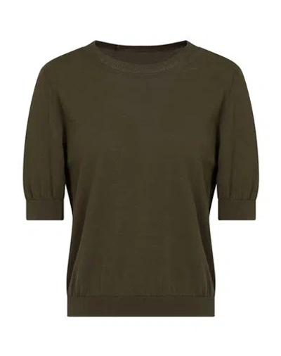Semicouture Woman Sweater Military Green Size L Cotton