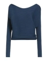 Semicouture Woman Sweater Navy Size M Viscose, Elastane In Blue