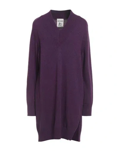 Semicouture Woman Sweater Plum Size L Wool, Polyamide In Purple