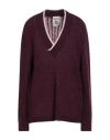 Semicouture Woman Sweater Plum Size M Alpaca Wool, Polyamide, Virgin Wool In Purple