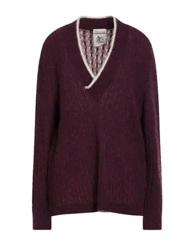 Semicouture Woman Sweater Plum Size M Alpaca Wool, Polyamide, Virgin Wool In Purple