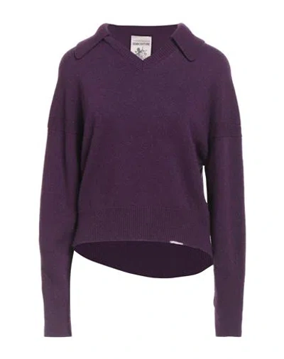 Semicouture Woman Sweater Plum Size M Wool, Polyamide In Purple