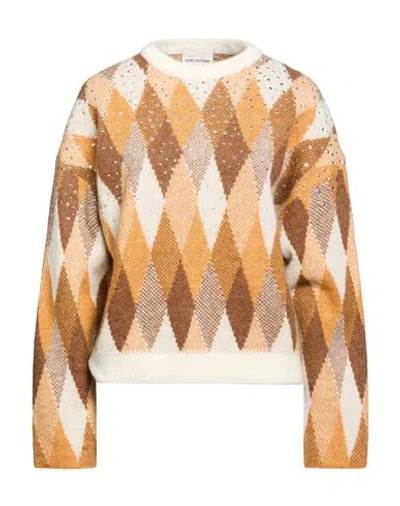 Semicouture Woman Sweater Rust Size L Alpaca Wool, Polyamide, Virgin Wool In Brown