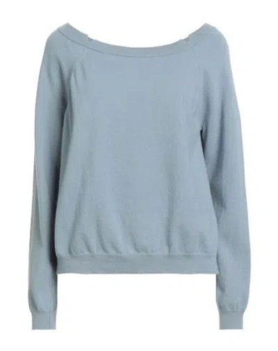 Semicouture Woman Sweater Sky Blue Size M Virgin Wool, Cashmere