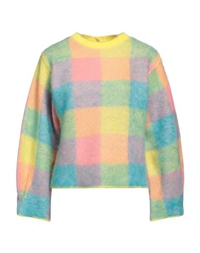 Semicouture Woman Sweater Yellow Size L Acrylic, Polyamide, Mohair Wool, Virgin Wool