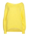 Semicouture Woman Sweater Yellow Size L Alpaca Wool, Mohair Wool, Polyamide