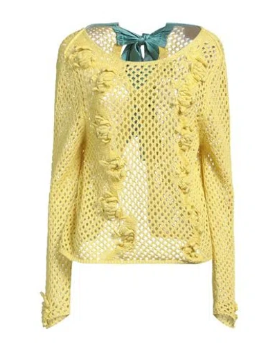 Semicouture Woman Sweater Yellow Size M Cotton