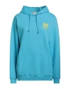 Semicouture Woman Sweatshirt Azure Size L Cotton, Polyester In Blue