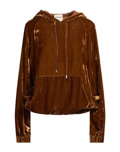 Semicouture Woman Sweatshirt Brown Size 6 Viscose, Polyamide