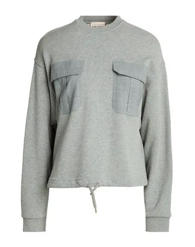 Semicouture Woman Sweatshirt Light Grey Size S Cotton, Elastane In Gray