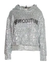 Semicouture Woman Sweatshirt Silver Size 6 Polyamide, Polyester In Silver
