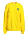 Semicouture Woman Sweatshirt Yellow Size L Cotton, Polyester In Yellow