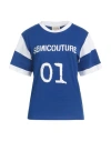 Semicouture Woman T-shirt Bright Blue Size M Cotton In Blue