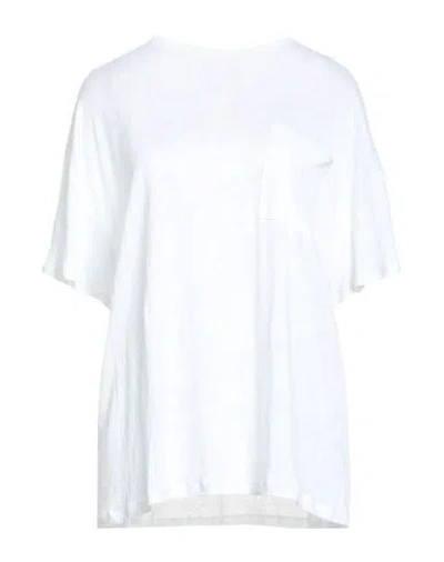 Semicouture Woman T-shirt Ivory Size 8 Linen In White