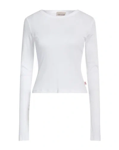 Semicouture Woman T-shirt White Size L Modal, Cotton