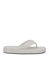 Semicouture Woman Thong Sandal Beige Size 8 Soft Leather In Beige