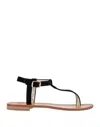Semicouture Toe Strap Sandals In Black