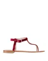 Semicouture Toe Strap Sandals In Red