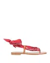 Semicouture Toe Strap Sandals In Red
