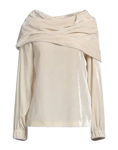 Semicouture Woman Top Beige Size 2 Viscose, Polyamide
