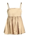 Semicouture Woman Top Beige Size 4 Acetate, Polyamide, Elastane