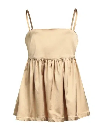Semicouture Woman Top Beige Size 4 Acetate, Polyamide, Elastane