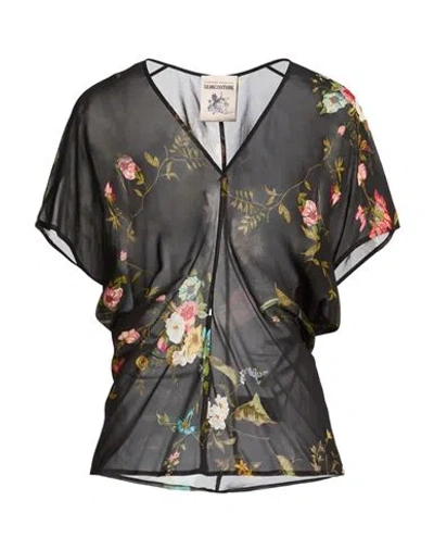 Semicouture Woman Top Black Size 10 Viscose