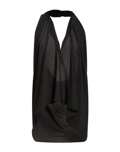 Semicouture Woman Top Black Size 2 Acetate, Silk