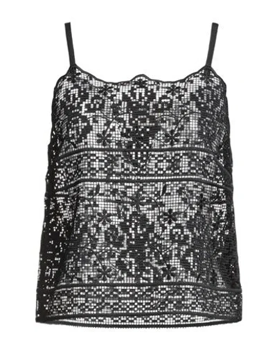 Semicouture Woman Top Black Size 4 Polyester
