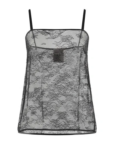 Semicouture Woman Top Black Size 6 Polyester