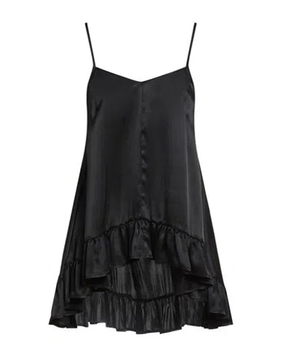 Semicouture Woman Top Black Size 6 Acetate, Silk