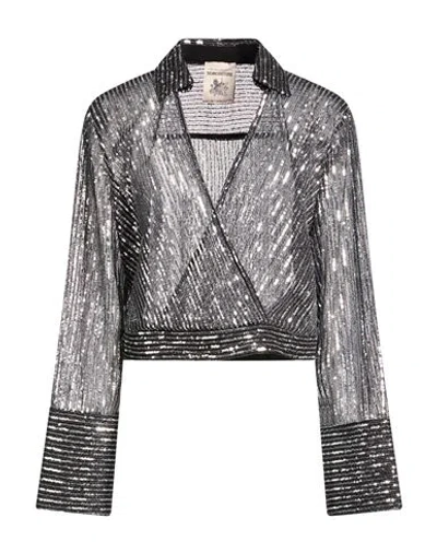 Semicouture Woman Top Black Size 6 Polyester