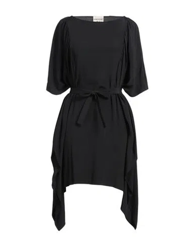 Semicouture Woman Top Black Size 8 Acetate, Silk