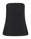 Semicouture Woman Top Black Size 8 Cotton, Polyamide, Elastane