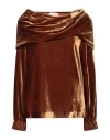 Semicouture Woman Top Brown Size 2 Viscose, Polyamide