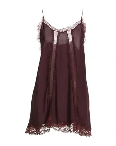 Semicouture Woman Top Burgundy Size 6 Viscose In Brown
