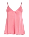 Semicouture Woman Top Coral Size 2 Acetate, Silk In Pink