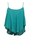 Semicouture Woman Top Deep Teal Size 4 Acetate, Silk In Green