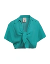 Semicouture Woman Top Deep Teal Size 6 Acetate, Silk In Green