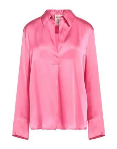 Semicouture Woman Top Fuchsia Size 10 Acetate, Silk In Pink